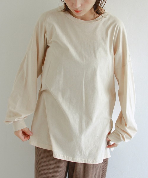 Crisp（クリスプ）の「ベーシックロングTシャツ（Tシャツ/カットソー・レディース・ホワイト/アイボリー・FREE）」の16枚目の写真