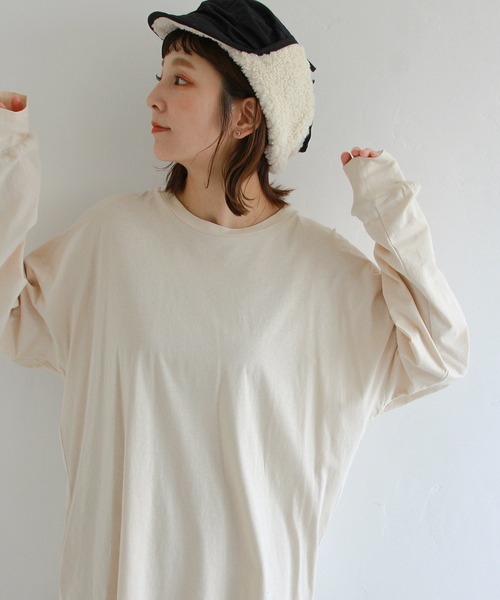 Crisp（クリスプ）の「ベーシックロングTシャツ（Tシャツ/カットソー・レディース・ホワイト/アイボリー・FREE）」の17枚目の写真