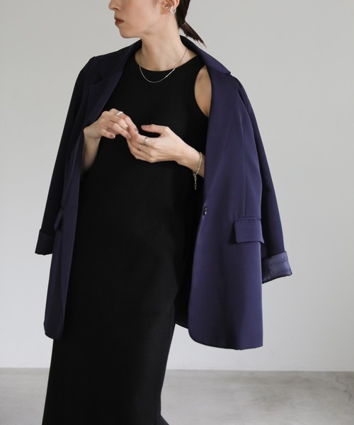 select MOCA(セレクトモカ)の「アメリカンスリーブサーマルワンピース(ワンピース・レディース・ブラック/ライトグレー・FREE)」の4枚目の写真