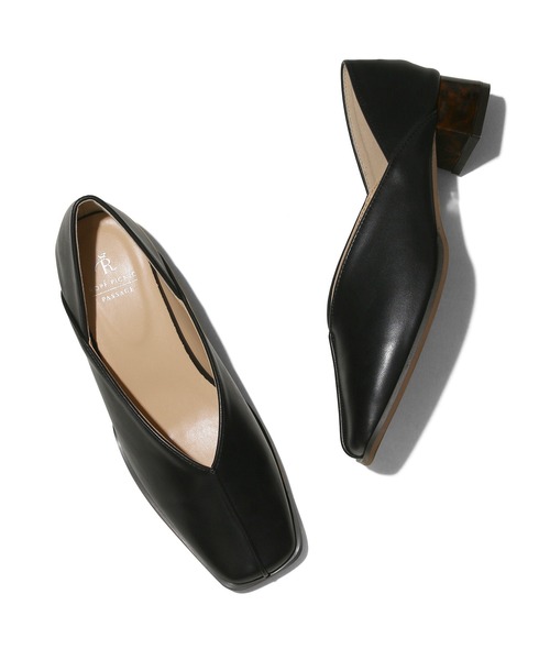 ROPE' PICNIC（ロペピクニック）の「スクエアトゥセンターシーム甲深バブーシュ（パンプス・レディース・ブラック/ゴールド系その他2/キナリ・25.0cm/24.5cm/23.0cm/24.0cm/23.5cm）」の9枚目の写真