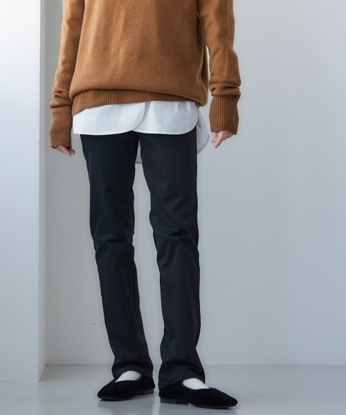 SMILE LAND（スマイルランド）の「大きいサイズ すごのびストレッチツイルストレートパンツ（チノパンツ・レディース・ブラック・76/92/122/98/80/84/73/106/88/96/114）」の8枚目の写真