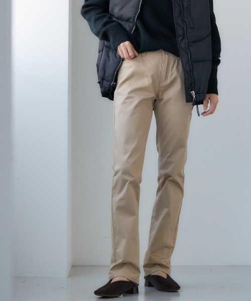 SMILE LAND（スマイルランド）の「大きいサイズ すごのびストレッチツイルストレートパンツ（チノパンツ・レディース・ブラック・76/92/122/98/80/84/73/106/88/96/114）」の13枚目の写真