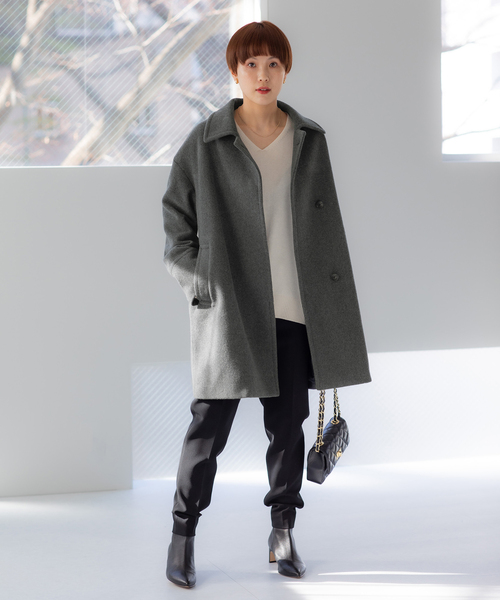 ウールモッサステンカラーコート ウールモッサステンカラー コート（ステンカラーコート）｜組曲