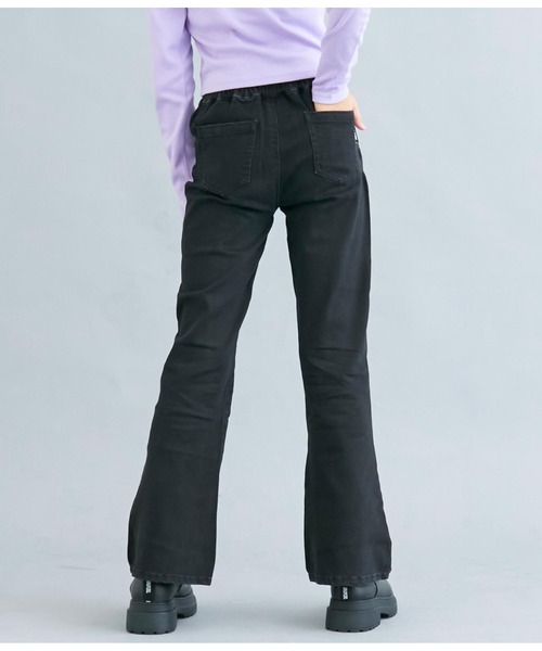 ANAP GｉRL（アナップガール）の「ハイウエストフレアパンツ（デニムパンツ・キッズ・ライトブルー/ブラック・S/M/XS）」の10枚目の写真