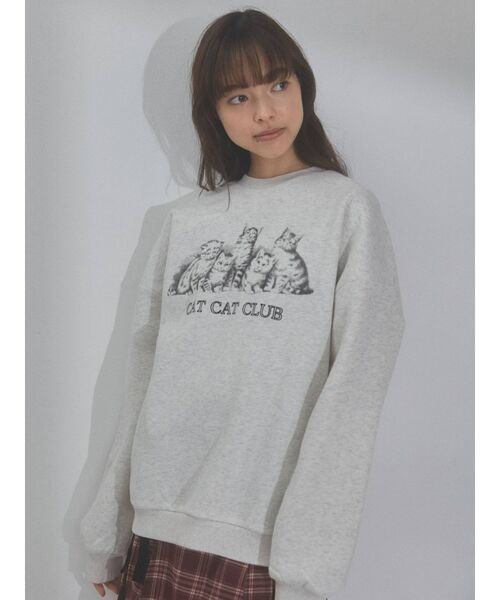 merry jenny（メリージェニー）の「CAT CAT CLUB トレーナー（スウェット・レディース・ライトグレー/アイボリー/チャコールグレー・FREE）」の7枚目の写真