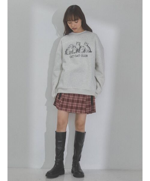 merry jenny（メリージェニー）の「CAT CAT CLUB トレーナー（スウェット・レディース・ライトグレー/アイボリー/チャコールグレー・FREE）」の8枚目の写真