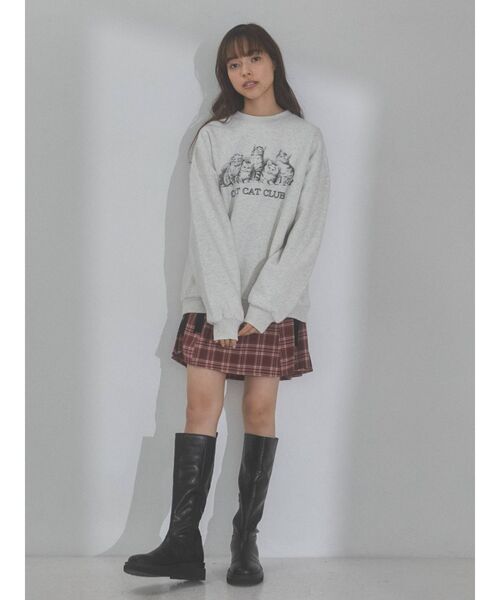 merry jenny（メリージェニー）の「CAT CAT CLUB トレーナー（スウェット・レディース・ライトグレー/アイボリー/チャコールグレー・FREE）」の9枚目の写真