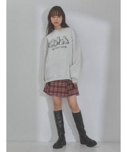 merry jenny（メリージェニー）の「CAT CAT CLUB トレーナー（スウェット・レディース・ライトグレー/アイボリー/チャコールグレー・FREE）」の10枚目の写真