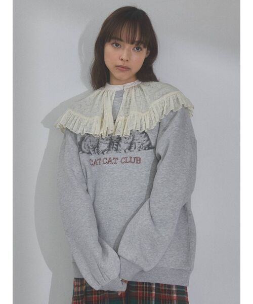 merry jenny（メリージェニー）の「CAT CAT CLUB トレーナー（スウェット・レディース・ライトグレー/アイボリー/チャコールグレー・FREE）」の11枚目の写真