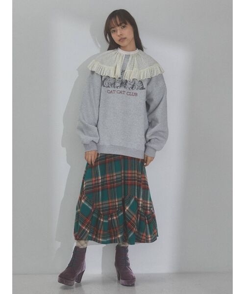 merry jenny（メリージェニー）の「CAT CAT CLUB トレーナー（スウェット・レディース・ライトグレー/アイボリー/チャコールグレー・FREE）」の12枚目の写真