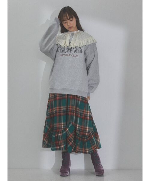 merry jenny（メリージェニー）の「CAT CAT CLUB トレーナー（スウェット・レディース・ライトグレー/アイボリー/チャコールグレー・FREE）」の15枚目の写真