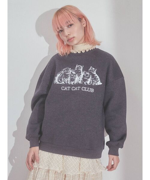 merry jenny（メリージェニー）の「CAT CAT CLUB トレーナー（スウェット・レディース・ライトグレー/アイボリー/チャコールグレー・FREE）」の17枚目の写真