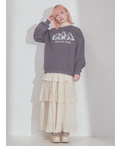 merry jenny（メリージェニー）の「CAT CAT CLUB トレーナー（スウェット・レディース・ライトグレー/アイボリー/チャコールグレー・FREE）」の20枚目の写真