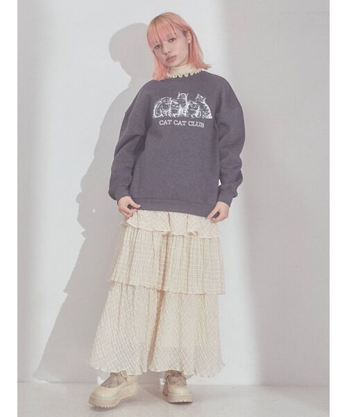 merry jenny（メリージェニー）の「CAT CAT CLUB トレーナー（スウェット・レディース・ライトグレー/アイボリー/チャコールグレー・FREE）」の21枚目の写真