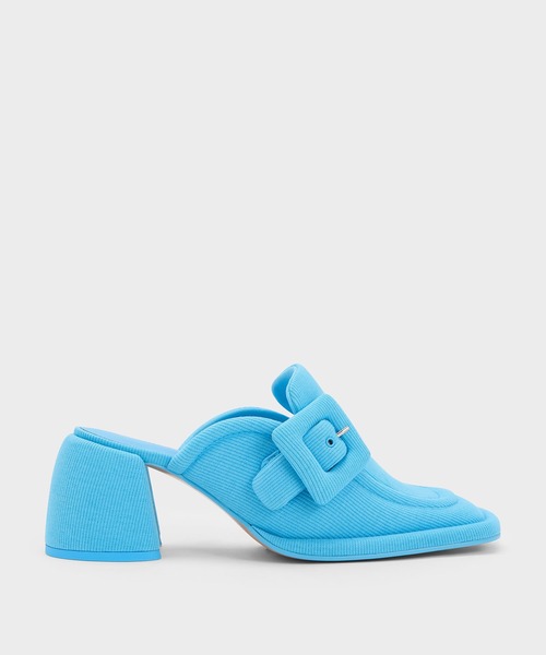 Robbie CHARLES&KEITH ローファー サンダル ダークグレー CHARLES & KEITH｜メタリックアクセント チャンキー