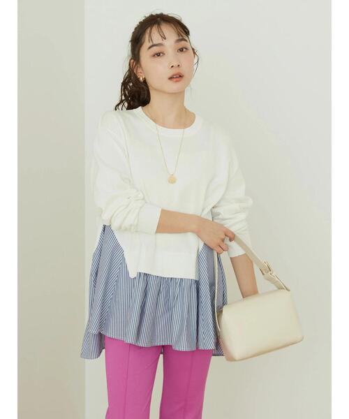 AMERICAN HOLIC（アメリカンホリック）の「異素材ストライプニットプル