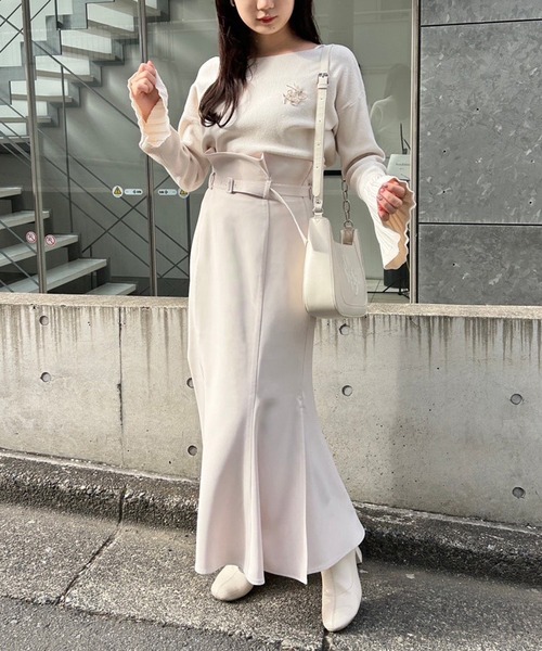 one after another NICE CLAUP（ワンアフターアナザーナイスクラップ）の「NCロゴエンボスホーボーバック　2023SS（ショルダーバッグ・レディース・ブラック/アイボリー/イエロー・FREE）」の16枚目の写真