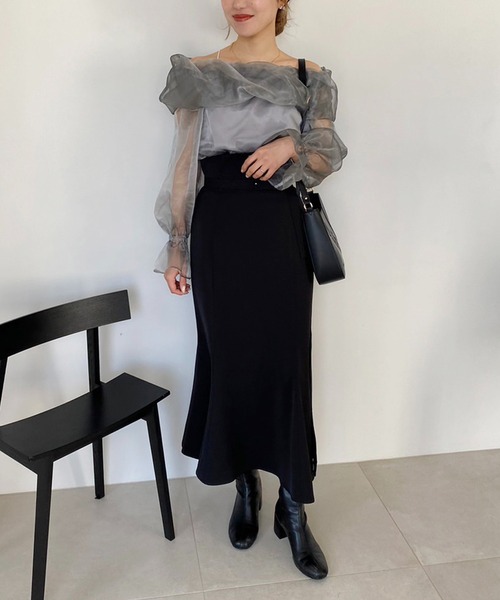 one after another NICE CLAUP（ワンアフターアナザーナイスクラップ）の「NCロゴエンボスホーボーバック　2023SS（ショルダーバッグ・レディース・ブラック/アイボリー/イエロー・FREE）」の14枚目の写真