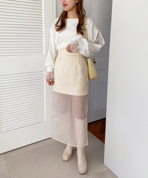 one after another NICE CLAUP（ワンアフターアナザーナイスクラップ）の「NCロゴエンボスホーボーバック　2023SS（ショルダーバッグ・レディース・ブラック/アイボリー/イエロー・FREE）」の11枚目の写真