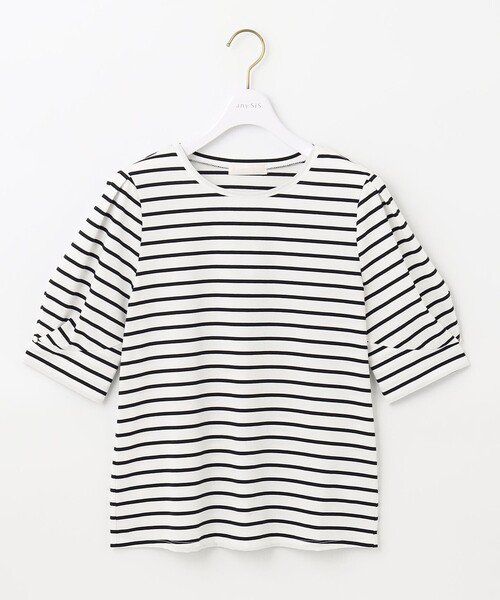 ANY SIS(エニィスィス)の「【UVケア】プレーティングジャージー タックスリーブ カットソー(Tシャツ/カットソー・レディース・ダルブルー系/ブラック系/ローズ系/ホワイト系/ブラック系2/ライトグリーン系・2)」の16枚目の写真