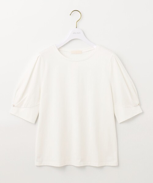 ANY SIS(エニィスィス)の「【UVケア】プレーティングジャージー タックスリーブ カットソー(Tシャツ/カットソー・レディース・ダルブルー系/ブラック系/ローズ系/ホワイト系/ブラック系2/ライトグリーン系・2)」の17枚目の写真