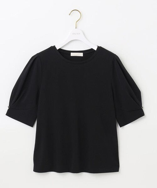 ANY SIS(エニィスィス)の「【UVケア】プレーティングジャージー タックスリーブ カットソー(Tシャツ/カットソー・レディース・ダルブルー系/ブラック系/ローズ系/ホワイト系/ブラック系2/ライトグリーン系・2)」の19枚目の写真