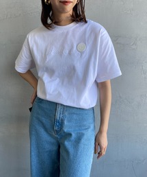 [1PIU1UGUALE3 RELAX/ウノピゥウノウグァーレトレ リラックス] 別注 ブランド刺繍ロゴ ショートスリーブTシャツ