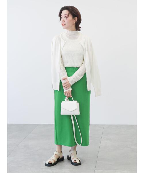 Lugnoncure（ルノンキュール）の「ポンチタイトスカート（スカート・レディース・ブラック/ベージュ/グリーン・ﾌﾘ-）」の16枚目の写真