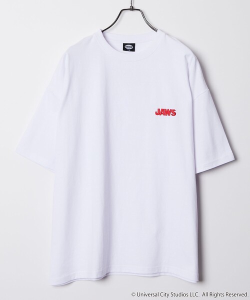 FREAK'S STORE(フリークスストア)の「【限定展開】JAWS/ジョーズ 別注 ビッグシルエット バックプリント クルーネックTシャツ(Tシャツ/カットソー・メンズ・ホワイト/ブラック/アッシュグレー/ダークグリーン/グレイッシュブルー・SMALL/MEDIUM/LARGE)」の9枚目の写真