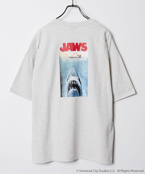FREAK'S STORE(フリークスストア)の「【限定展開】JAWS/ジョーズ 別注 ビッグシルエット バックプリント クルーネックTシャツ(Tシャツ/カットソー・メンズ・ホワイト/ブラック/アッシュグレー/ダークグリーン/グレイッシュブルー・SMALL/MEDIUM/LARGE)」の7枚目の写真