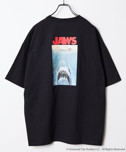 FREAK'S STORE(フリークスストア)の「【限定展開】JAWS/ジョーズ 別注 ビッグシルエット バックプリント クルーネックTシャツ(Tシャツ/カットソー・メンズ・ホワイト/ブラック/アッシュグレー/ダークグリーン/グレイッシュブルー・SMALL/MEDIUM/LARGE)」の11枚目の写真