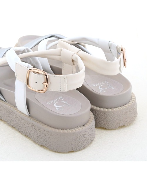 byあしながおじさん（バイアシナガオジサン）の「厚底ストラップサンダル　8490059（サンダル・レディース・ベージュ/ホワイト/ブラック・S/M/L/LL）」の12枚目の写真