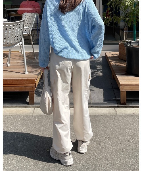 LE MORE（リモア）の「ポケットカーゴパンツ（カーゴパンツ・レディース・アイボリー/カーキ/ブラック/ピンク・FREE）」の5枚目の写真