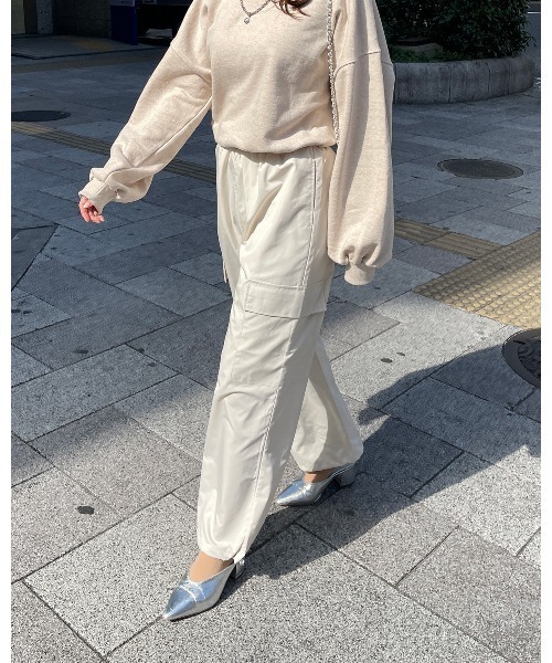 LE MORE（リモア）の「ポケットカーゴパンツ（カーゴパンツ・レディース・アイボリー/カーキ/ブラック/ピンク・FREE）」の8枚目の写真