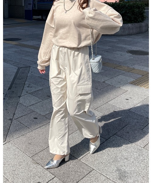 LE MORE（リモア）の「ポケットカーゴパンツ（カーゴパンツ・レディース・アイボリー/カーキ/ブラック/ピンク・FREE）」の9枚目の写真