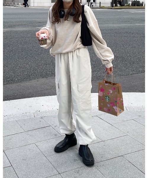 LE MORE（リモア）の「ポケットカーゴパンツ（カーゴパンツ・レディース・アイボリー/カーキ/ブラック/ピンク・FREE）」の10枚目の写真