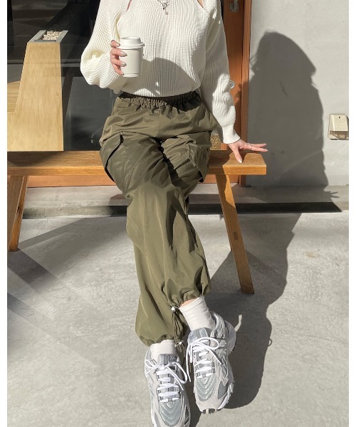 LE MORE（リモア）の「ポケットカーゴパンツ（カーゴパンツ・レディース・アイボリー/カーキ/ブラック/ピンク・FREE）」の13枚目の写真