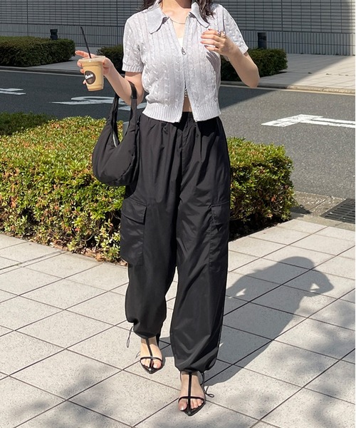 LE MORE（リモア）の「ポケットカーゴパンツ（カーゴパンツ・レディース・アイボリー/カーキ/ブラック/ピンク・FREE）」の18枚目の写真