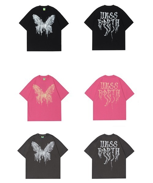 Ressaca（レサーカ）の「オーバーサイズ バタフライ バックプリントロゴ クルーネック半袖Tシャツ（Tシャツ/カットソー・メンズ・ピンク/ブラック/グレー・M/L/XL）」の6枚目の写真