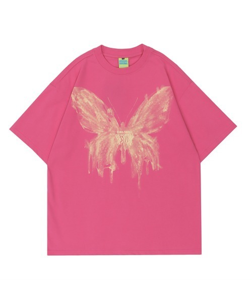 Ressaca（レサーカ）の「オーバーサイズ バタフライ バックプリントロゴ クルーネック半袖Tシャツ（Tシャツ/カットソー・メンズ・ピンク/ブラック/グレー・M/L/XL）」の4枚目の写真