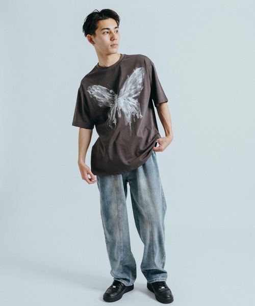 Ressaca（レサーカ）の「オーバーサイズ バタフライ バックプリントロゴ クルーネック半袖Tシャツ（Tシャツ/カットソー・メンズ・ピンク/ブラック/グレー・M/L/XL）」の14枚目の写真