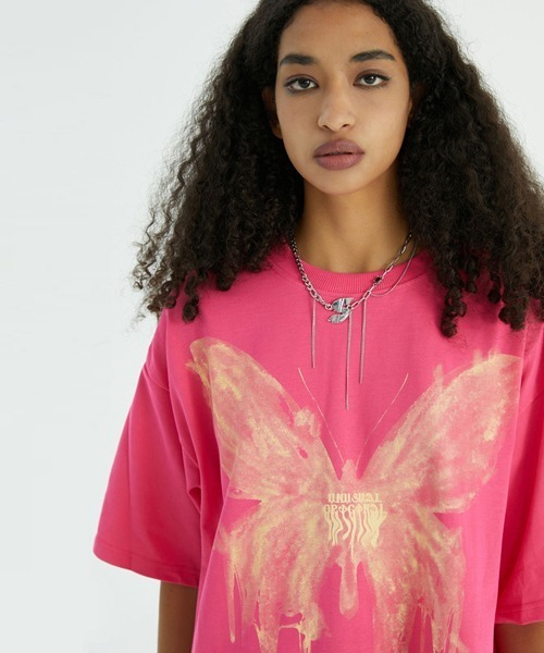 Ressaca（レサーカ）の「オーバーサイズ バタフライ バックプリントロゴ クルーネック半袖Tシャツ（Tシャツ/カットソー・メンズ・ピンク/ブラック/グレー・M/L/XL）」の12枚目の写真