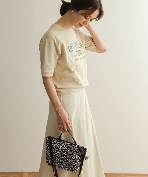 URBAN RESEARCH DOORS（アーバンリサーチドアーズ）の「ロゴインレイハーフスリーブプルオーバー（Tシャツ/カットソー・レディース・ライトベージュ/ブラック/モカ・MEDIUM）」の10枚目の写真