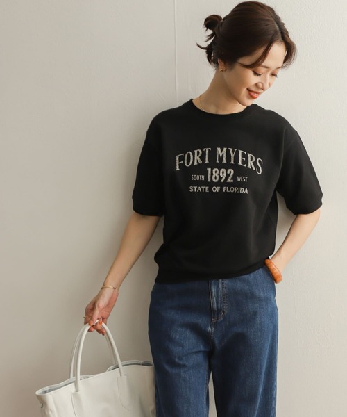URBAN RESEARCH DOORS（アーバンリサーチドアーズ）の「ロゴインレイハーフスリーブプルオーバー（Tシャツ/カットソー・レディース・ライトベージュ/ブラック/モカ・MEDIUM）」の15枚目の写真