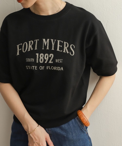 URBAN RESEARCH DOORS（アーバンリサーチドアーズ）の「ロゴインレイハーフスリーブプルオーバー（Tシャツ/カットソー・レディース・ライトベージュ/ブラック/モカ・MEDIUM）」の21枚目の写真