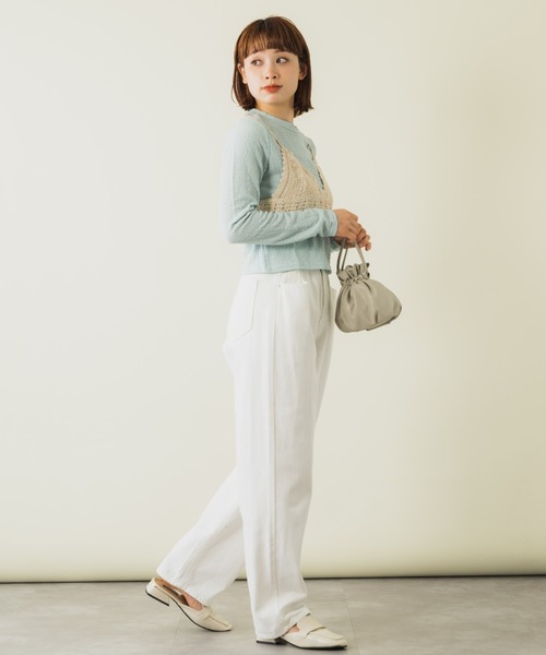 mebole(メボレ)の「クロシェ編みビスチェ&ロンTセット(Tシャツ/カットソー・レディース・グリーン/ホワイト/オレンジ/ブルー・FREE)」の17枚目の写真