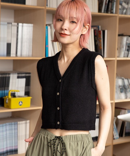 PBLIM（ページボーイリム）の「PAGEBOYLIM/チビニットベスト（ベスト・レディース・ブラック/オレンジ/ブルー・FREE）」の12枚目の写真