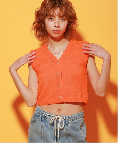 PBLIM（ページボーイリム）の「PAGEBOYLIM/チビニットベスト（ベスト・レディース・ブラック/オレンジ/ブルー・FREE）」の13枚目の写真