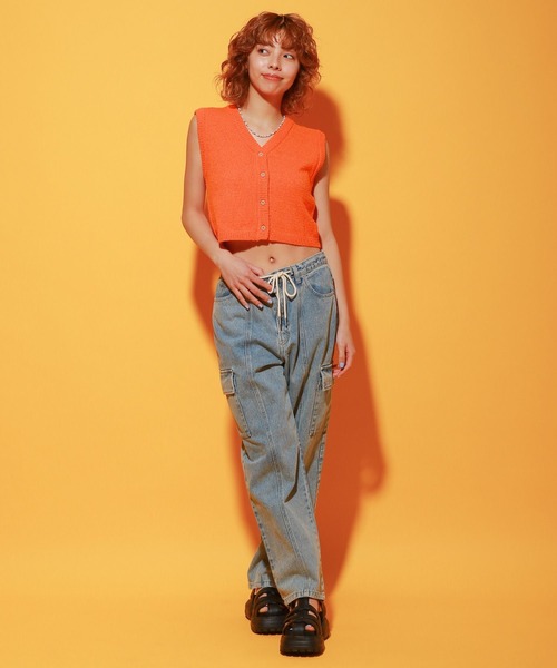 PBLIM（ページボーイリム）の「PAGEBOYLIM/チビニットベスト（ベスト・レディース・ブラック/オレンジ/ブルー・FREE）」の9枚目の写真