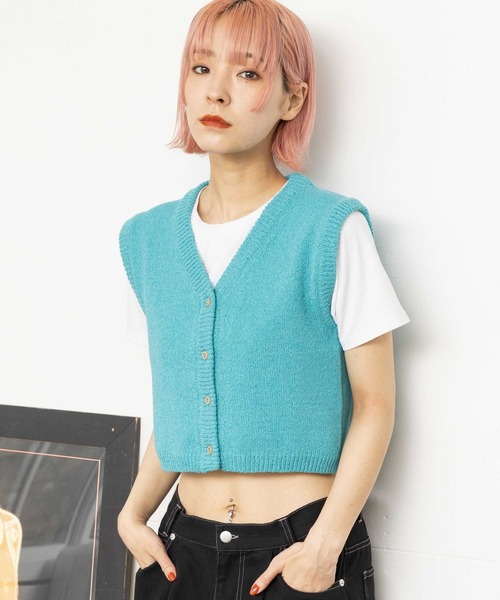 PBLIM（ページボーイリム）の「PAGEBOYLIM/チビニットベスト（ベスト・レディース・ブラック/オレンジ/ブルー・FREE）」の17枚目の写真